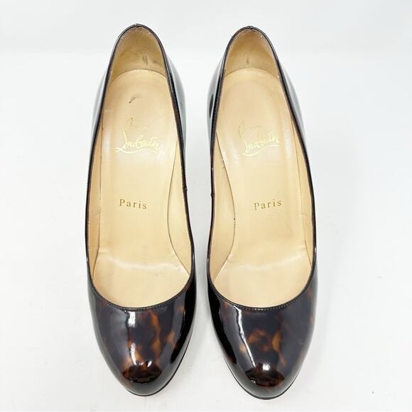 Christian Louboutin Ron Ron Tortoise Patent Leather Pumps Size 37 - Picture 2 of 10